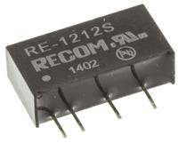 re-1212s Recom RE DC-DC Converter, 12V dc/ 84mA Output, 10.8 → 13.2 V dc Input, 1W, Through Hole, +85°C Max Temp -40°C