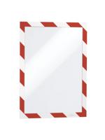4944132 Durable DURAFRAME® SECURITY Red/White A4 Smooth and rigid Information Frame, 375mm Height, 236mm Width