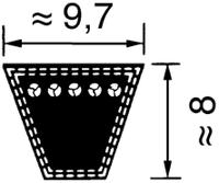 spz-950 OPTIBELT Drive Belt, belt section SPZ, 950mm Length