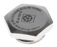 52103103 Lapp Blanking Plug, M12, Nickel Plated Brass, 17.8mm Diameter, Threaded