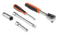 s330l Bahco 53-Piece Metric 1/2 in; 3/8 in Deep Socket/Bit Set with Ratchet, 6 point; Hex Bit; Phillips Bit; Slotted Bit