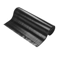 rr010010w Coba Europe Black Anti-Slip Natural Rubber Mat, Wide Fluted Ribs Finish 10m x 0.9m x 3mm