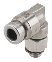 kqg2l07-n01s SMC KQG2 Series Elbow Threaded Adaptor, NPT 1/8 Male to Push In 1/4 in, Threaded-to-Tube Connection Style