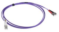 536-6816 RS PRO LC to ST Duplex Multi Mode OM3 Fibre Optic Cable, 50/125μm, Purple, 2m