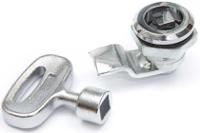 188-875 RS PRO Silver Zinc Plated Steel Camlock, 14mm Panel-to-Tongue, 22 x 14mm Cutout, Key Unlock