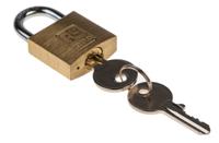 781-5997 RS PRO Key Brass Padlock, 5mm Shackle, 30mm Body
