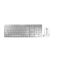 jd-9100eu-1 Cherry CHERRY DW 9100 SLIM Wireless Ergonomic Keyboard and Mouse Set, QWERTY (EU), Silver/White