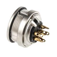 0304-06 Lumberg 6 Pole Din Socket, DIN EN 60529, 5A, 250 V ac IP68, Female, Panel Mount