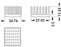 ick-pga-11x11 Fischer Elektronik Heatsink, Universal Square Alu, 10.9K/W, 27.95 x 24.76 x 15.24mm, Adhesive Foil, Conductive Foil