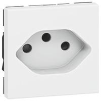 0-775-06 Legrand Mosaïc White 1 Gang Plug Socket, 10A, Indoor Use