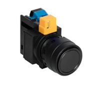 hw1b-m110b Idec HW Series Series Push Button, Momentary, Panel Mount, 22.3mm Cutout, SPST, Black LED, 600V, IP20, IP65