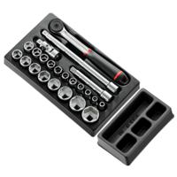 mods161-36pb Facom 23-Piece Metric 1/2" Standard Socket Set with Ratchet, 6 point