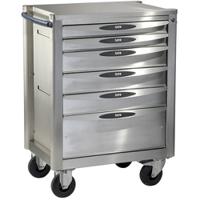 servi-640nx SAM 6 Drawer Stainless Steel Wheeled Tool Trolley