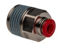 c01250648 Norgren PNEUFIT Series Straight Fitting, Push In 6 mm to R 1/2, Threaded-to-Tube Connection Style