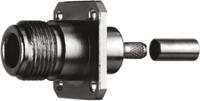 j01021a0152 Telegartner, Jack Panel Mount N Connector, 50Ω, Crimp Termination, Straight Body