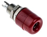 ibu401rt Schutzinger Red Female Banana Socket, 4 mm Connector, Solder Termination, 20A, 30 V ac, 60V dc, Nickel Plating