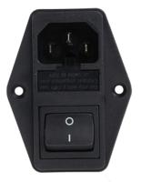 43044025 Schurter 10A, 250 V ac Male Panel Mount Filtered IEC Connector 2 Pole 4304.4025, Solder 2 Fuse