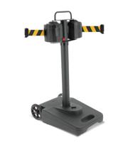 smart2050nj2 Viso Black Polypropylene, Steel Retractable Barrier, 20m, Black/Yellow Tape