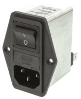 fn284-1-06 Schaffner 1A, 250 V ac Male Panel Mount IEC Filter 2 Pole FN284-1-06, Faston 2 Fuse