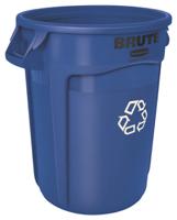 fg263273blue Rubbermaid Commercial Products Brute Vented 32gal Blue Snap-On Polypropylene Waste Bin