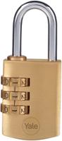 y150b301251 Yale Combination Brass Combination Padlock, 5mm Shackle, 32mm Body