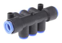 km11-08-12-6 6 Outlet Ports PBT Pneumatic Manifold Tube-to-Tube Fitting, Push In 8 mm