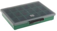 108454 Raaco 18 Cell Green PP Compartment Box, 43mm x 240mm x 195mm