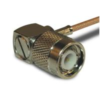 122148 Amphenol RF Plug Cable Mount TNC Connector, Crimp Termination, Right Angle Body