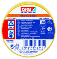53988-00092-01 Tesa 53988 Yellow Soft PVC Electrical Insulation Tape, 19mm x 25m