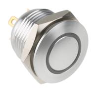 175-8550 RS PRO Illuminated Push Button Switch, Momentary, Panel Mount, 16mm Cutout, SPST, White LED, 36V dc, IP67