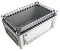 ekjb-130-t-enclosure Fibox EK Series Grey Polycarbonate Enclosure, IP66, IP67, Flanged, Transparent Lid, 280 x 190 x 130mm