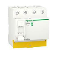 r9prc463 Schneider Electric R9PR RCCB, 63A, 4 Pole, 30mA, Type AC, 400V