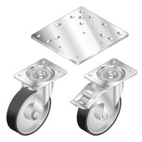 3842562059 Bosch Rexroth Fixed Castor Wheel, 3000N Capacity, 160mm Wheel