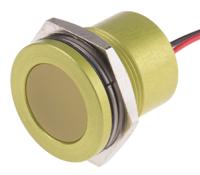 898-7762 RS PRO Yellow Panel Mount Indicator, 12V, 22mm Mounting Hole Size, Lead Wires Termination, IP67