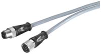 6xv18015dh50 Siemens Male 4 way M12 to Female 4 way M12 Sensor Actuator Cable, 5 m