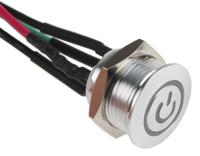 175-8511 RS PRO Illuminated Push Button Switch, Momentary, Panel Mount, 16mm Cutout, SPST, Red LED, 36V dc, IP67