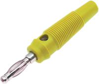 208-0255 RS PRO Yellow Male Banana Plug, 4 mm Connector, Solder Termination, 24A, 30V, Nickel Plating