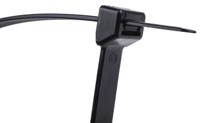 811-1754 RS PRO Cable Tie, Flame Retardant, 550mm x 12.7 mm, Black Nylon, Pk-50
