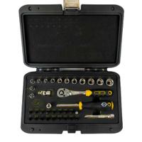 t4660 CK 36-Piece Metric 1/4 in Standard Socket/Bit Set with Ratchet, 6 point; Hex Bit; Phillips Bit; Pozidriv Bit; Slotted