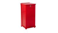 fgst24eplrd Rubbermaid Commercial Products Defenders 49L Red Pedal Galvanised Steel Waste Bin
