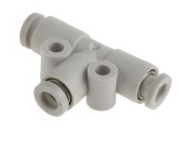 kq2t04-00a SMC KQ2 Pneumatic Tee Tube-to-Tube Adapter, Push In 4 mm x Push In 4 mm x Push In 4 mm