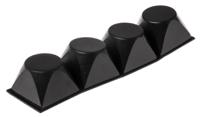 sj-5514-black 3M Tapered Square PUR Self Adhesive Feet, 20.6mm diameter x 13.1mm height
