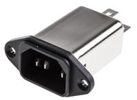 fn9222-3-06 Schaffner 3A, 250 V ac Male Panel Mount IEC Filter FN9222-3-06, Faston None Fuse