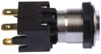 124168241124000 Schurter MSM LA 19 Series Illuminated Push Button Switch, Latching, Panel Mount, 19mm Cutout, DPDT, Blue LED, 125/250V