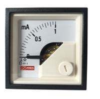 186-2474 RS PRO Analogue Panel Ammeter 1 (Input)mA DC, 45mm x 45mm, 1 % Moving Coil