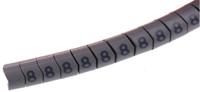 901-10313 HellermannTyton Helagrip Slide On Cable Markers, Black on Grey, Pre-printed "8", 4 → 9mm Cable,