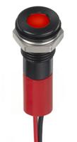 249-4313 RS PRO Red Panel Mount Indicator, 24V dc, 8mm Mounting Hole Size, Lead Wires Termination, IP67