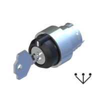238-3932 RS PRO 3-position Key Switch Head, Maintained, 22.5mm Cutout