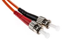 535-7272 RS PRO ST to ST Duplex Multi Mode OM2 Fibre Optic Cable, 50/125μm, Orange, 1m