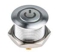 175-8735 RS PRO Illuminated Push Button Switch, Momentary, Panel Mount, 16mm Cutout, SPST, Blue LED, 36V dc, IP67